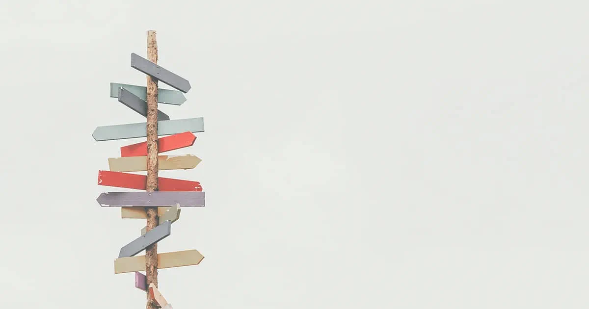 Wooden Direction arrows as guides