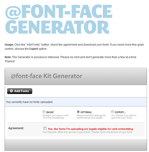 @Font-face generator by Font Squirrel