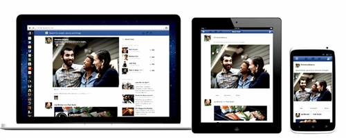 Facebook's responsive UI through different devices