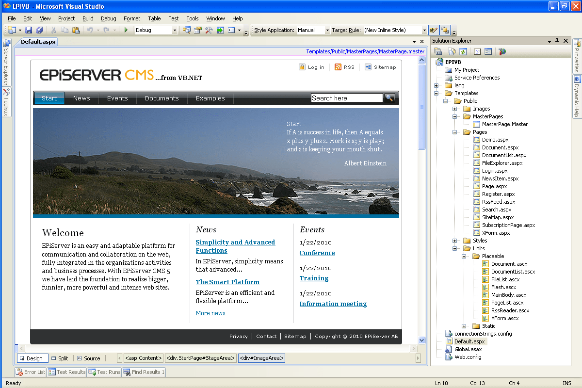 VB DotNet Project and homepage image